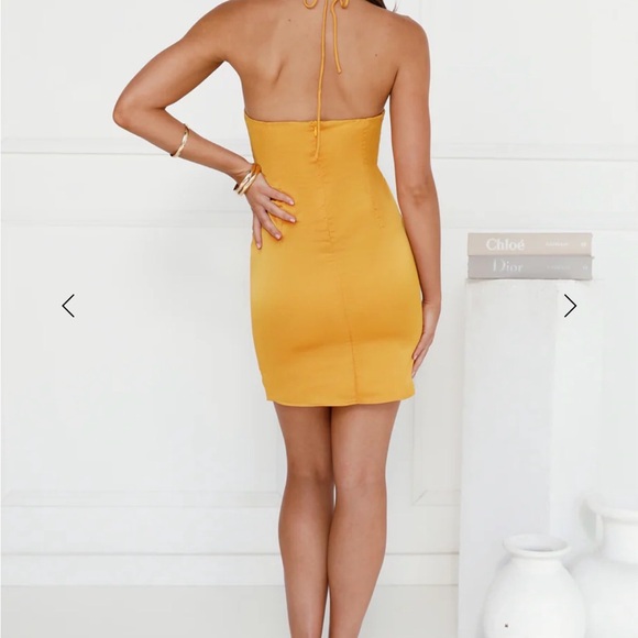 Orange Satin Mini Dress - Hello Molly NWT - Picture 6 of 8